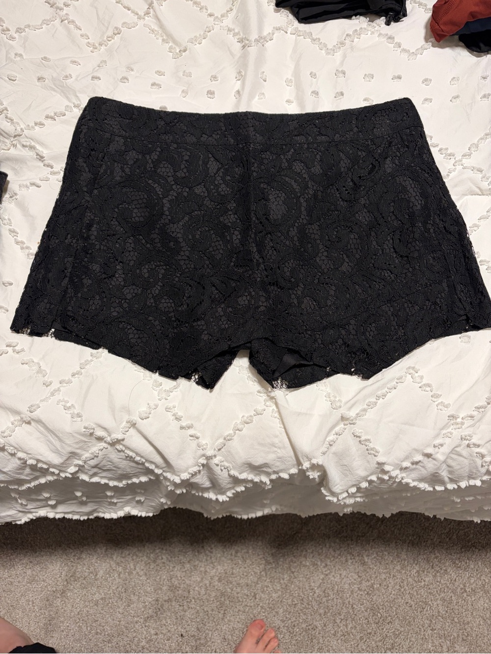 Kensie Black Lace Skort-Style Shorts